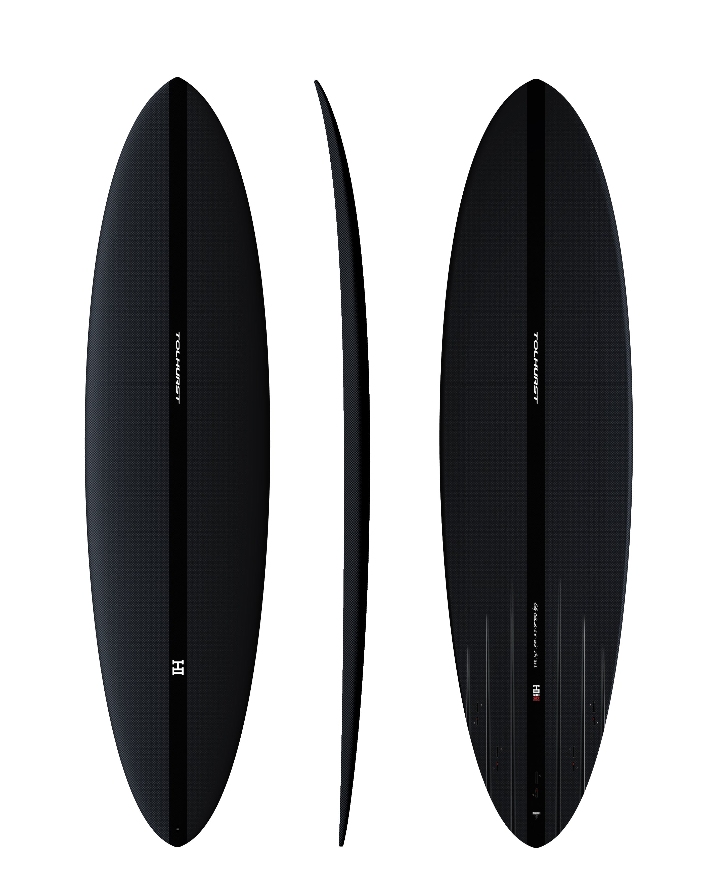 Mid 6 mini (6'4" x 20” x 2 5/8” - 36L - 5 FCSII - FULL CARBON - #2501736)