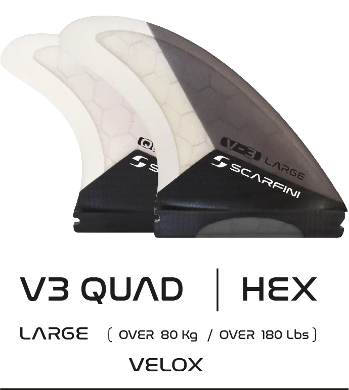 Scarfini V3 Velox Quad Fin Set Single Tab (Futures) -L
