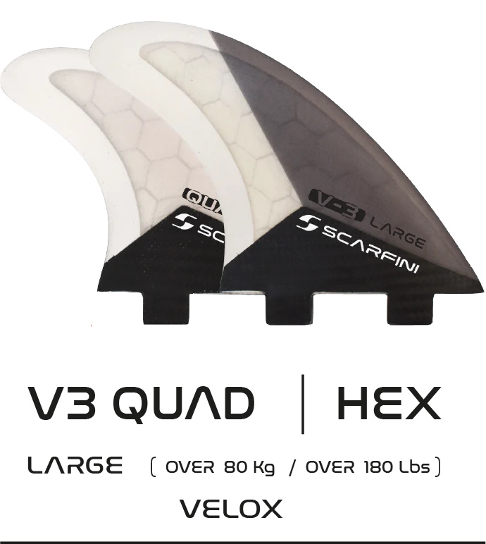Scarfini V3 Velox Quad Fin Set Twin Tab -L